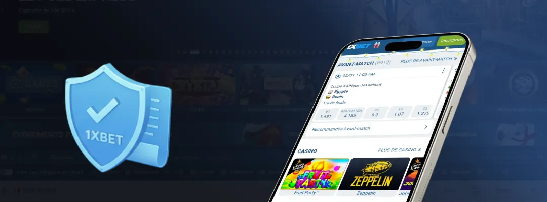 Question de la legalite et de la regulation 1xbet